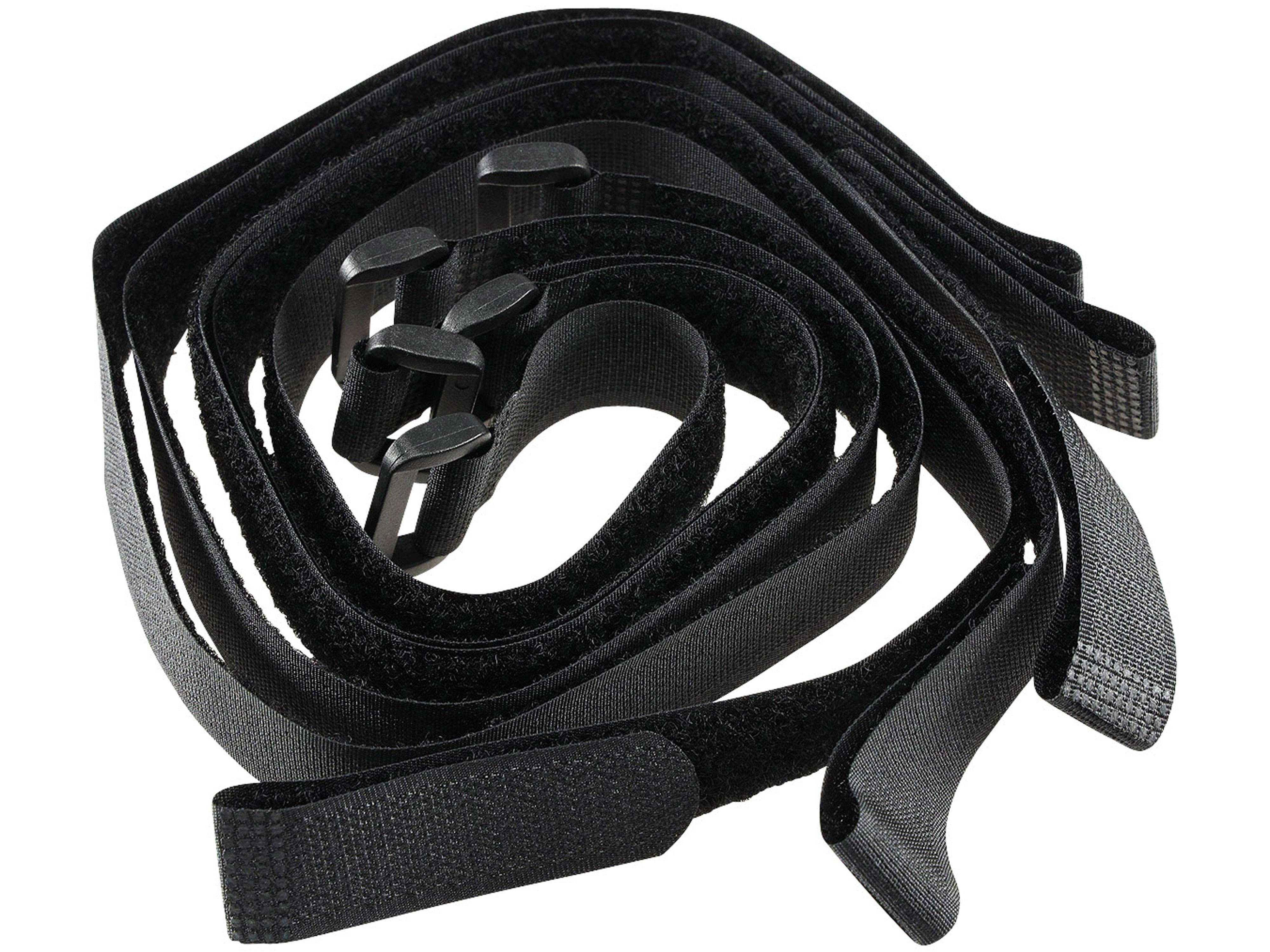 CHILITEC Klettband-Set mit Öse, 50x2 cm, schwarz, 5 Stück