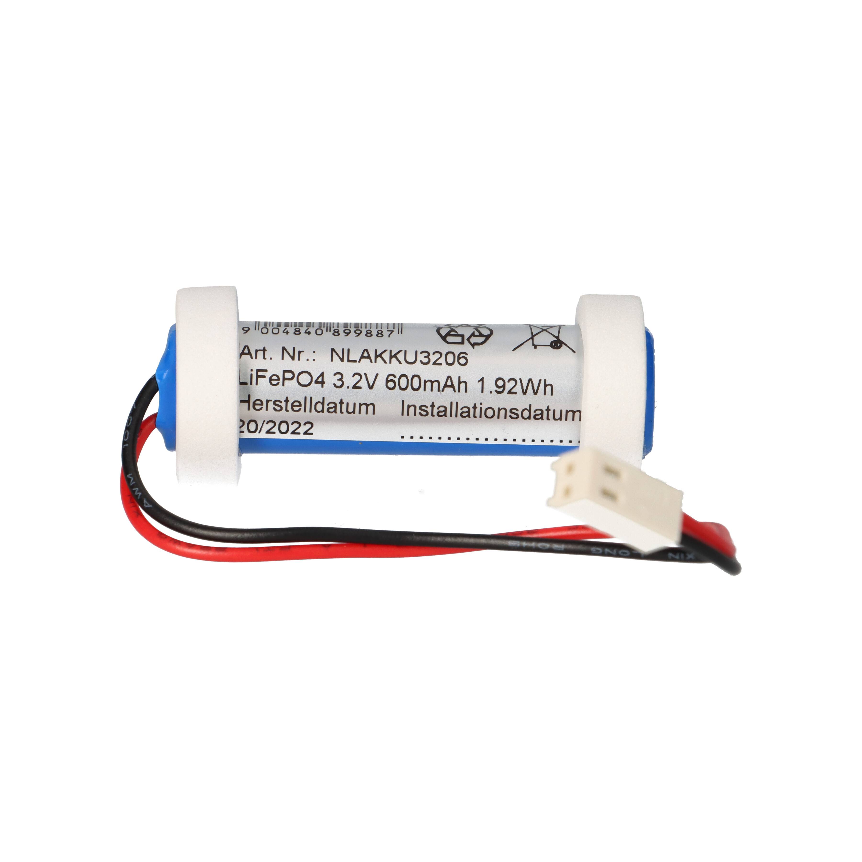 LiFePO4 Notleuchten-Akku 3,2V 0,6Ah passend für Schrack NLK9MU003S