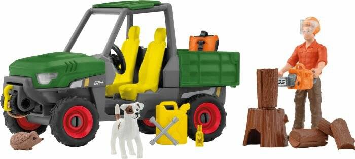 Schleich Farm World Waldbauer mit Fahrzeug, Spielfigur