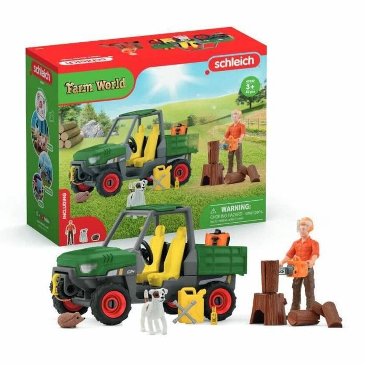 Schleich Farm World Waldbauer mit Fahrzeug, Spielfigur
