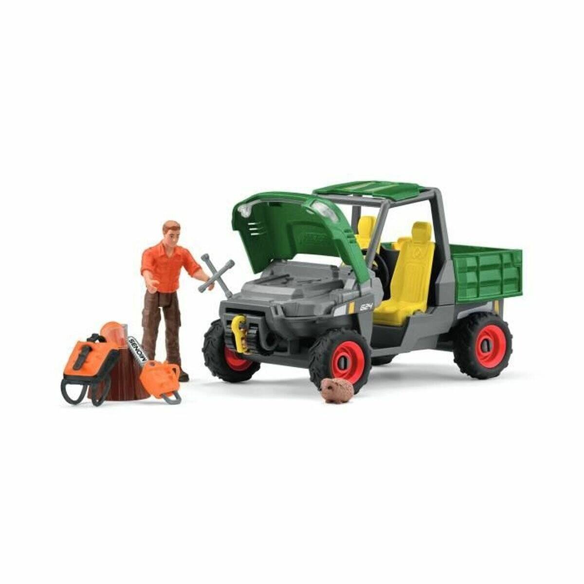 Schleich Farm World Waldbauer mit Fahrzeug, Spielfigur