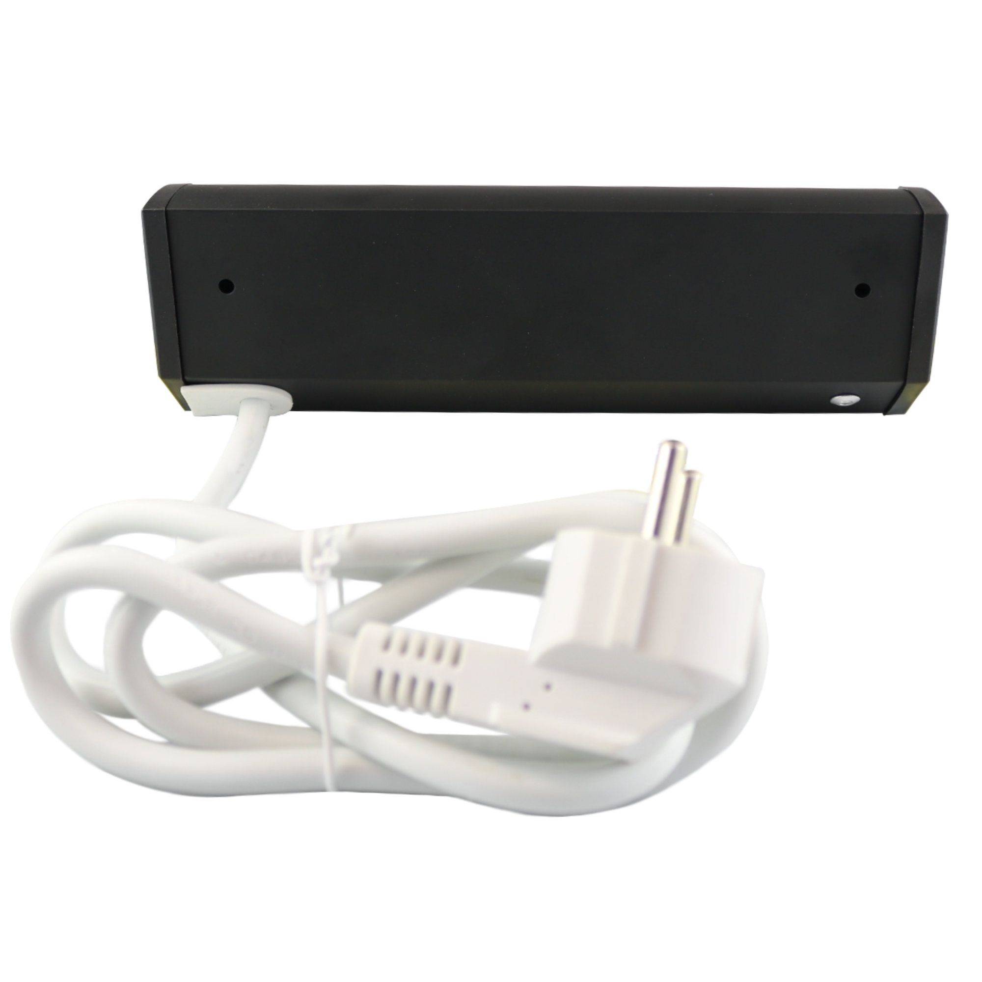 kalb | Ecksteckdose 3-fach Steckdosenleiste, Unterbau- / Aufsatz-Steckdose, 1m Anschlusskabel mit EU-Stecker, schwarz