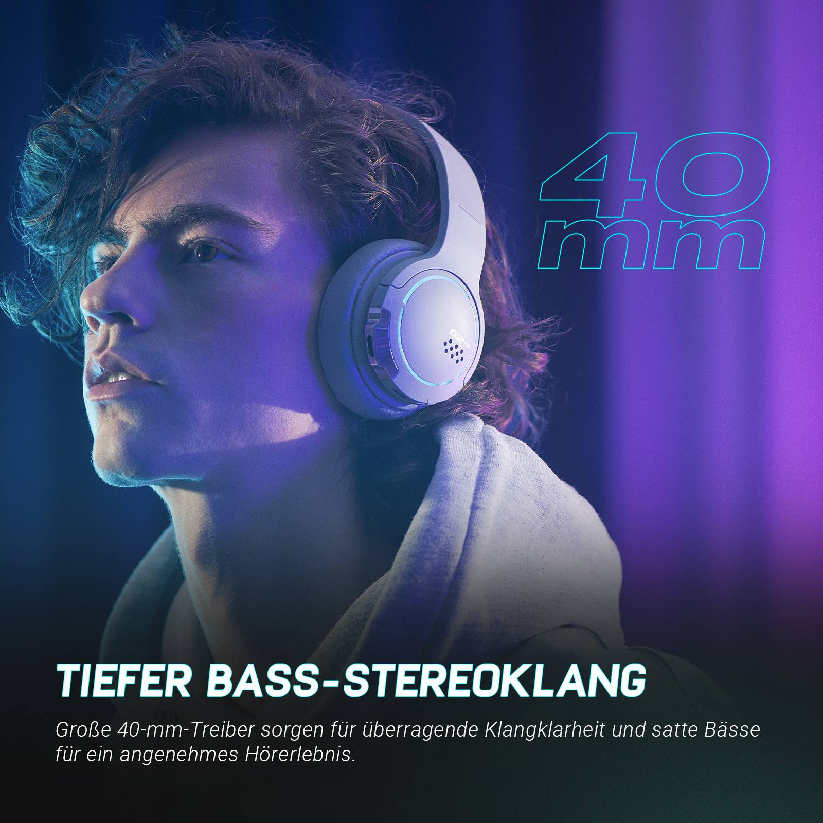 Edifier HECATE G2BT Bluetooth Gaming Headset, RGB-Licht,kabelloses Over-Ear Headset,Geräuschunterdrückung für Telefonieren/Spielen/Musik, Weiß