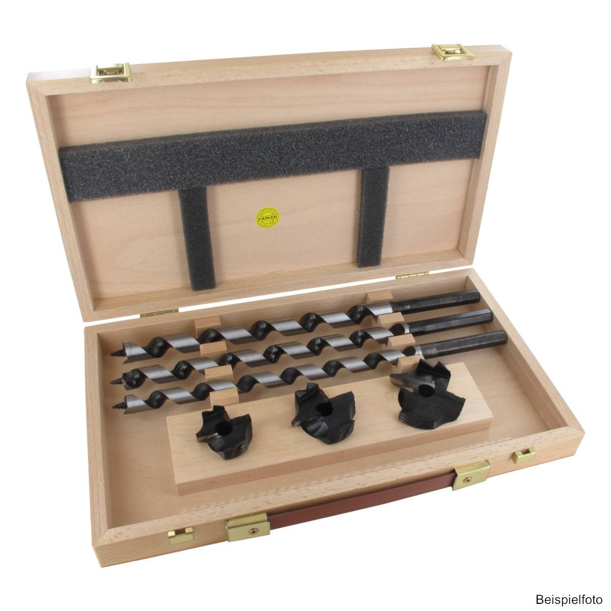 Kombi-Satz Schlangenbohrer/Aufsteckversenker, Bohrer Ø 14, 16, 18 mm inkl. Versenker Ø 40, 50, 60 mm 1411.400 - GL 460 mm