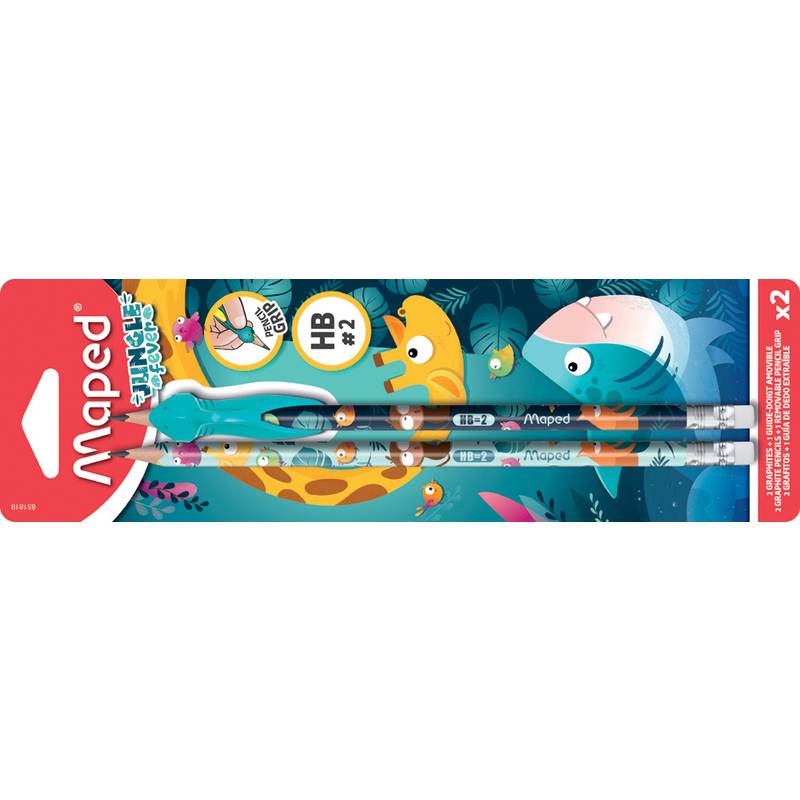 Maped Bleistift JUNGLE FEVER, mit Radierer, HB, 2er Blister