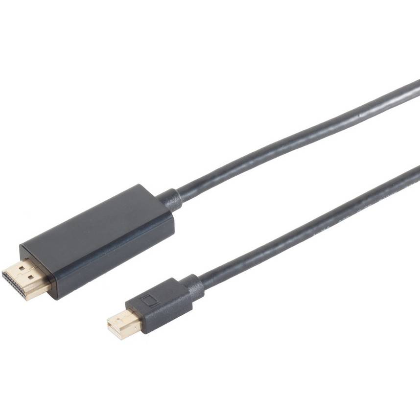 Mini DisplayPort 1.2 > HDMI (ST-ST) 2m Adapterkabel Schwarz Kabel & Adapter Display Displayport