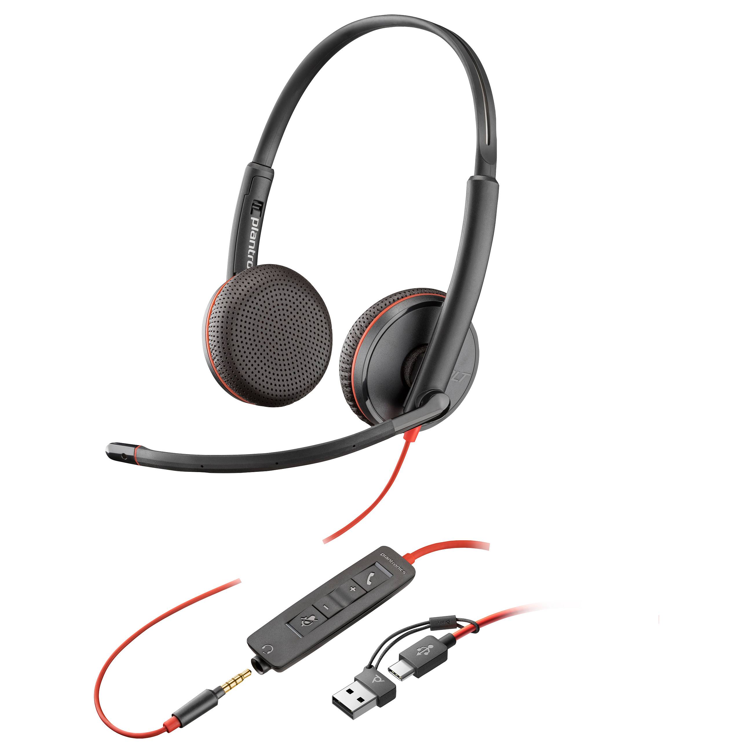 HP Poly Blackwire 3225 Stereo USB-C Headset +3.5mm Plug +USB-C/A Adapter (Bulk) Eingabe / Ausgabe &