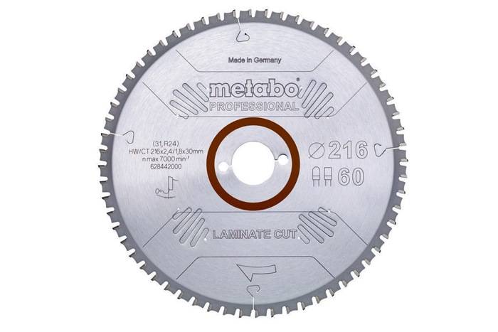 Kreissägeblatt laminate cut professional D216x2,4/1,8xBohrung30mm Z.60 FZ/TZ 0Gr