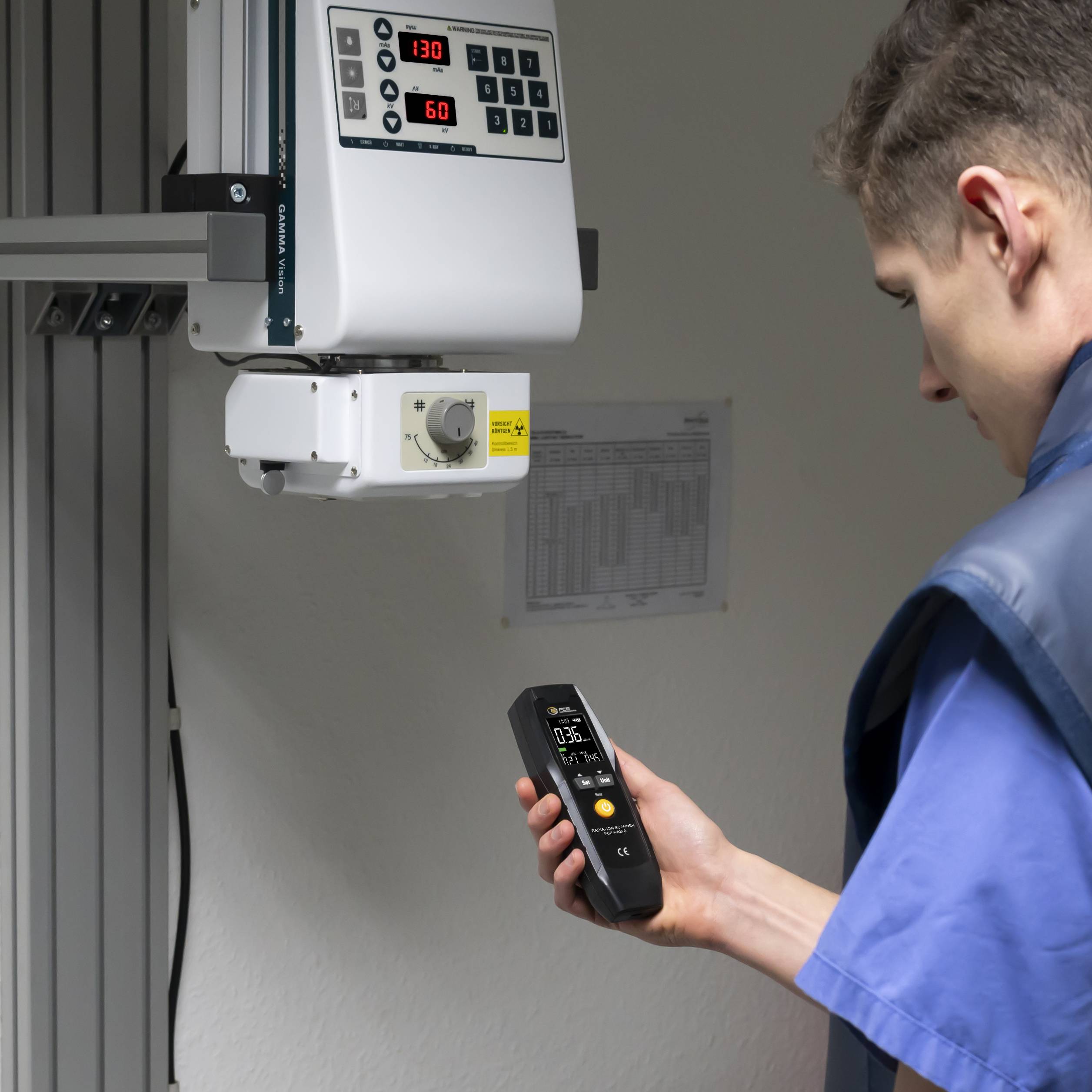 PCE Instruments Geigerzähler PCE-RAM 8 |α-, β- & Röntgenstrahlung |Alarm akustisch |einstellbare Grenzwerte |LCD