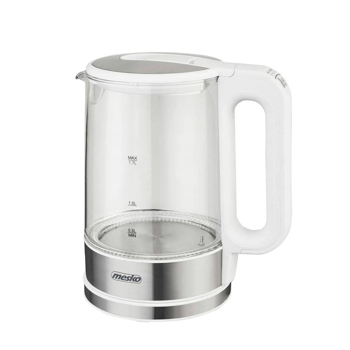 Mesko MS 1301 Wasserkocher 1,7 L - 2200 W, mit Temperaturregelung & Warmhaltefunktion, Weiß