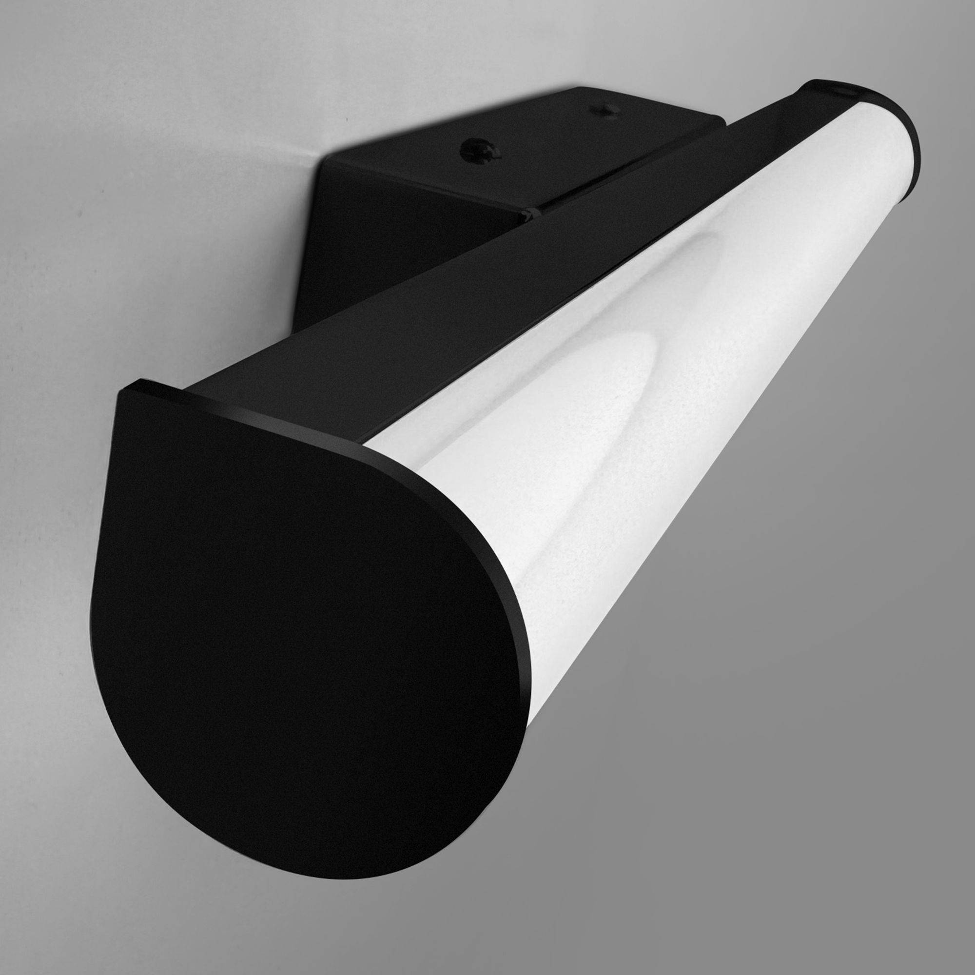 kalb | LED Spiegelleuchte 400mm, Rund, Wandlampe, Aufbauleuchte 230VAC, Badezimmer Leuchte Schwarz - Modernes Ambiente, Energiesparend