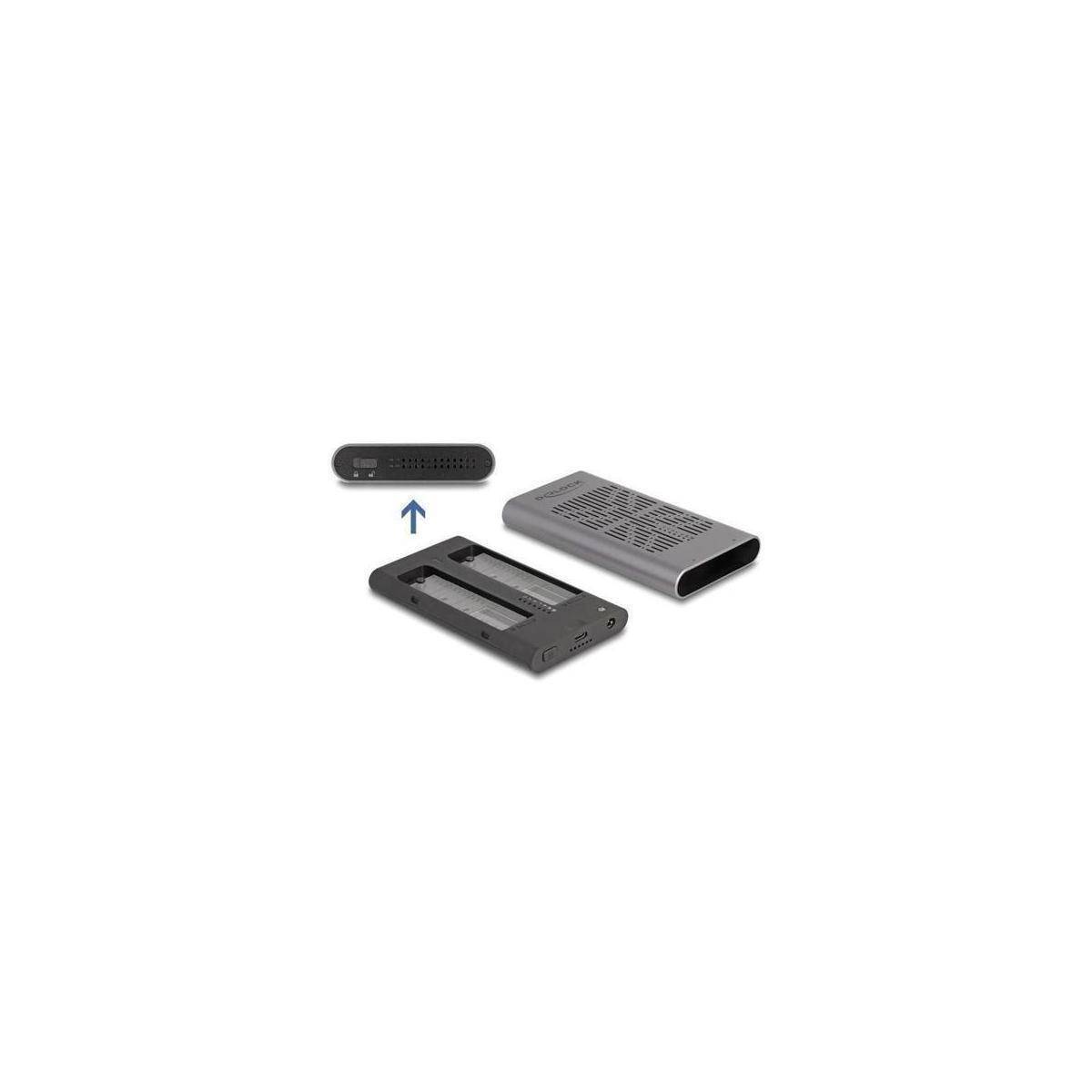 Delock Externes USB 20 Gbps Gehäuse für 2 x M.2 NVMe PCIe SSD mit USB Type-C Buc