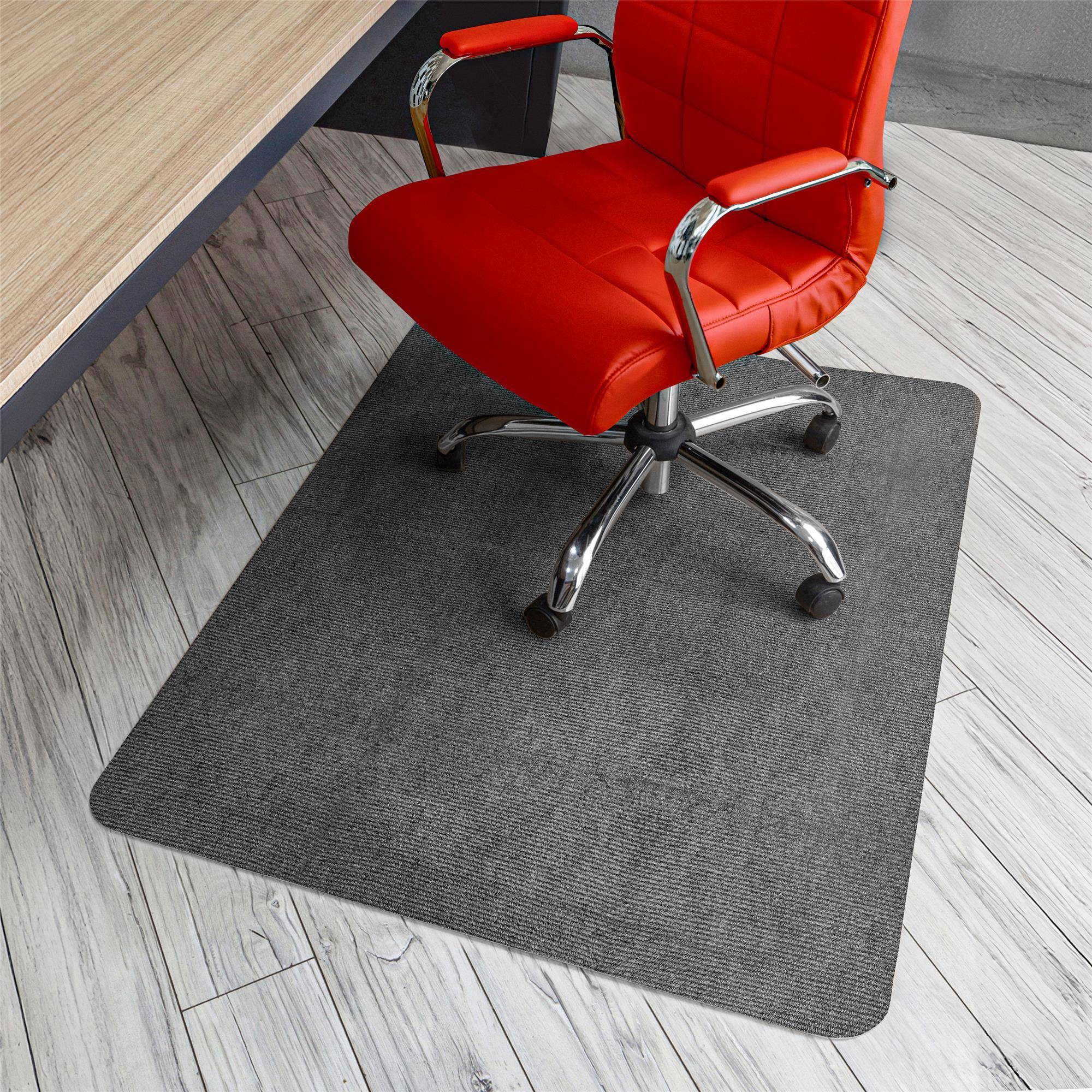 Björn&Schiller Bodenschutzmatte 100x120 cm Kratzschutz Schreibtischunterlage, Grau, Rutschfeste Bürostuhlunterlage, Bodenmatte, Stuhlunterlage