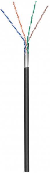 Danicom - CAT5e Outdoor Netzwerkkabel, F/UTP, AWG 24/1 (Starrleiter), 100 Meter, Schwarz, CCA