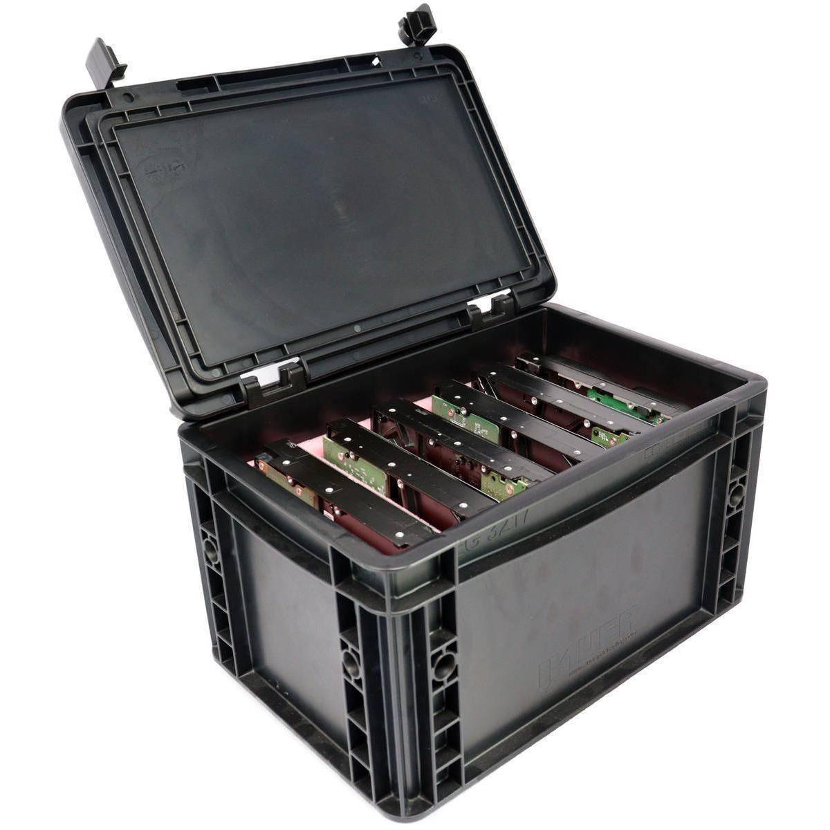 EB77SET - ESD Schaumstoff-Set + Euro Box mit 6 Fächer für 3,5 Zoll Festplatten