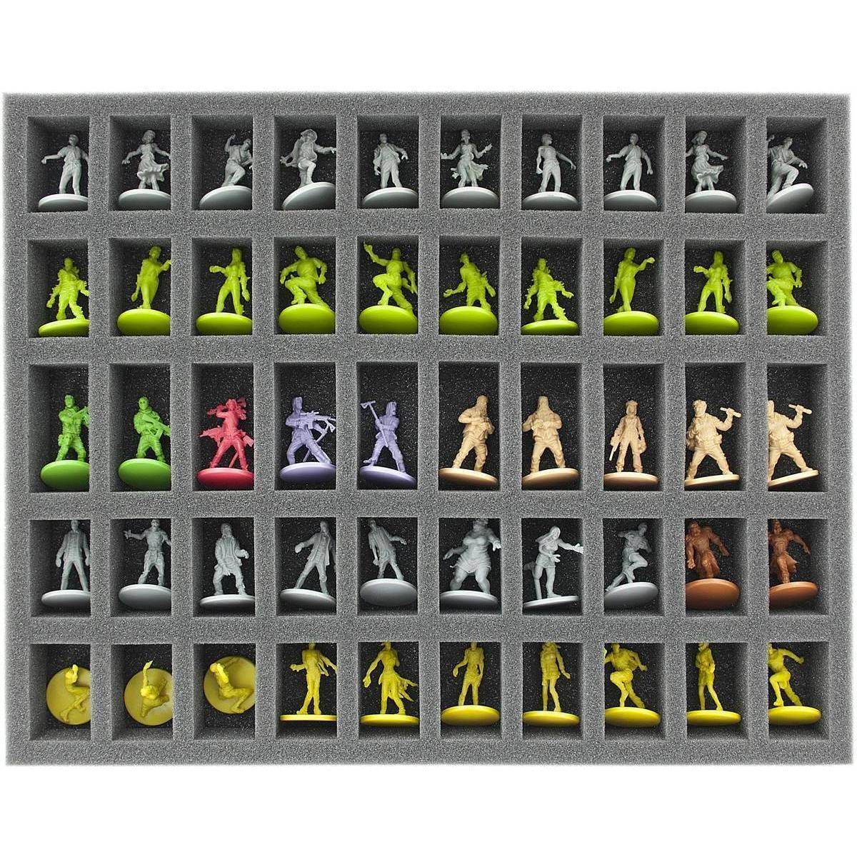 FS035ZC16 - 35 mm Full-Size Schaumstoff mit 50 Fächern für Zombicide Figuren