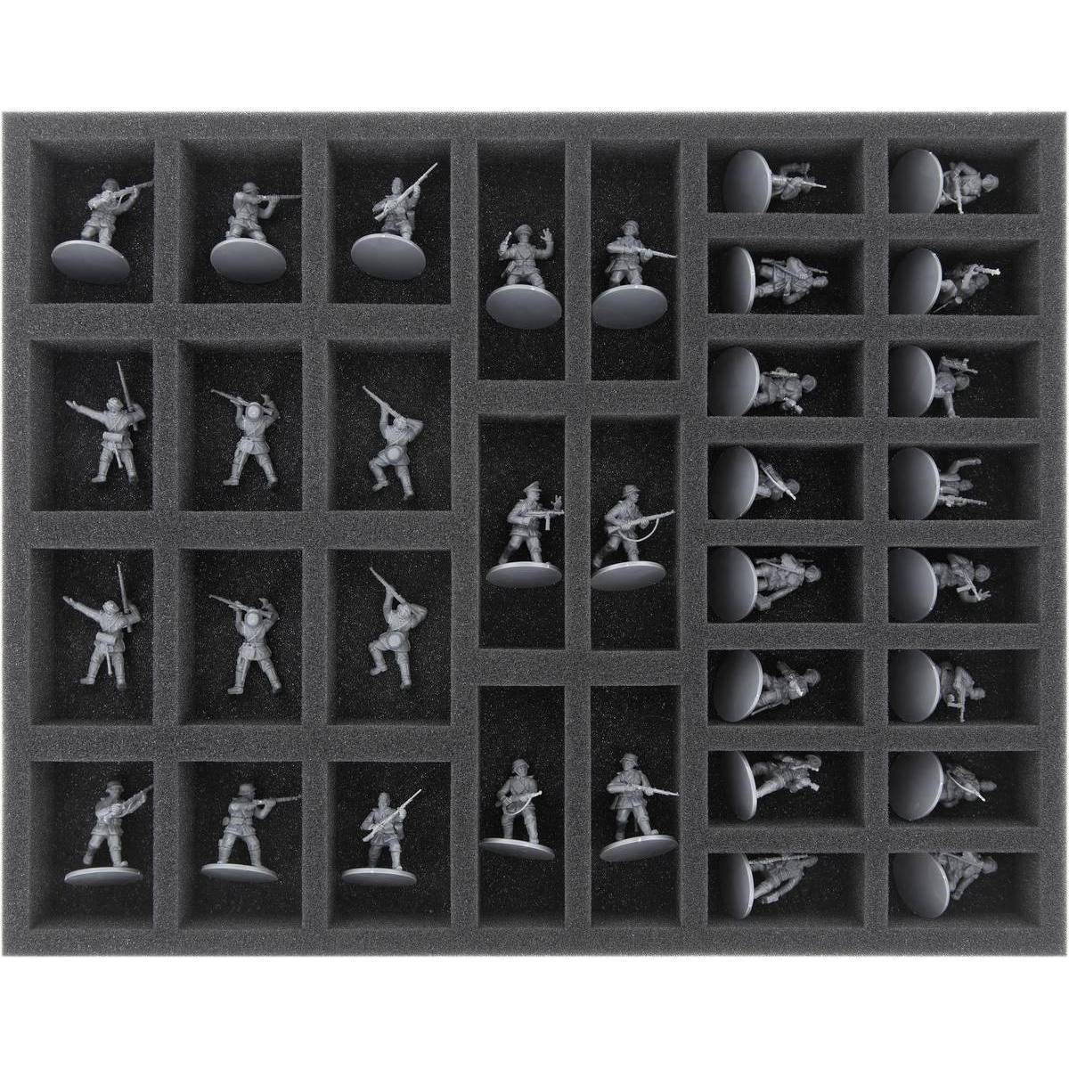 FS035BA04 - Schaumstoffeinlage für Bolt Action - 34 Miniaturen