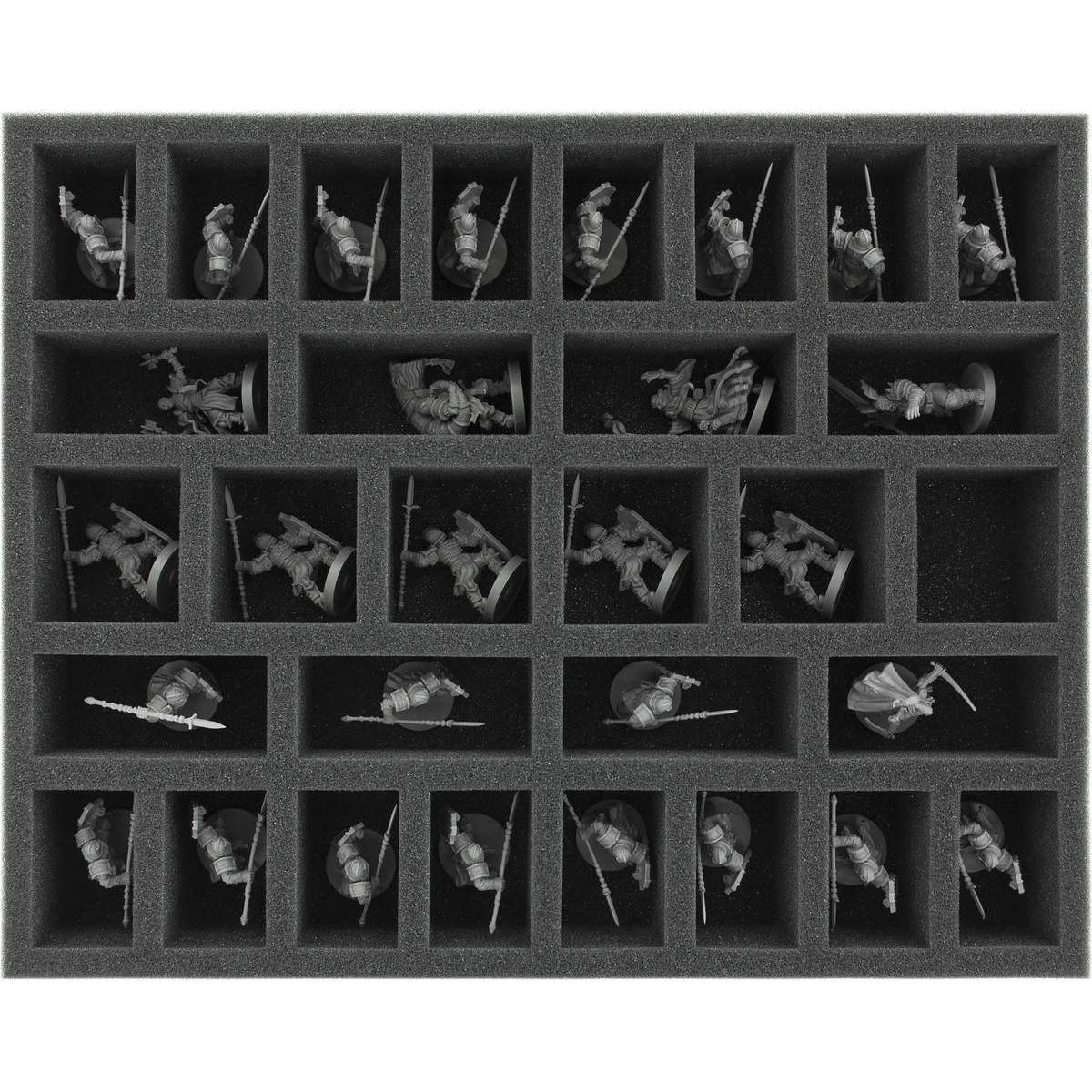 FS055RW02 - 55 mm Full-Size Schaumstoff mit 30 Fächern für Runewars das Miniaturen