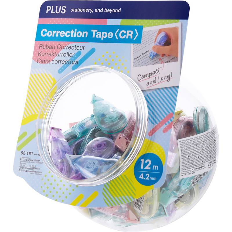 PLUS JAPAN Korrekturroller "CR", 4,2 mm x 12 m, im Glas
