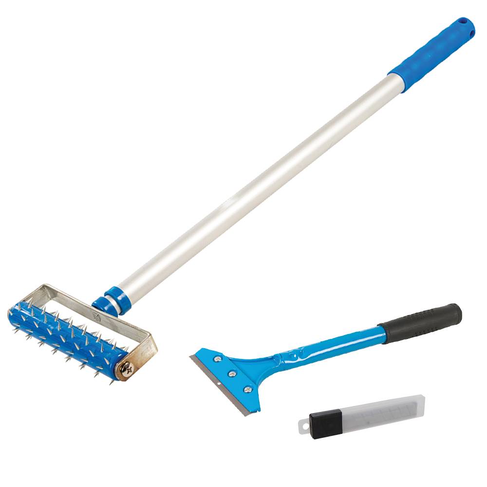 Profi Tapetenentferner Set Stachelwalze + Tapetenschaber + Klingen