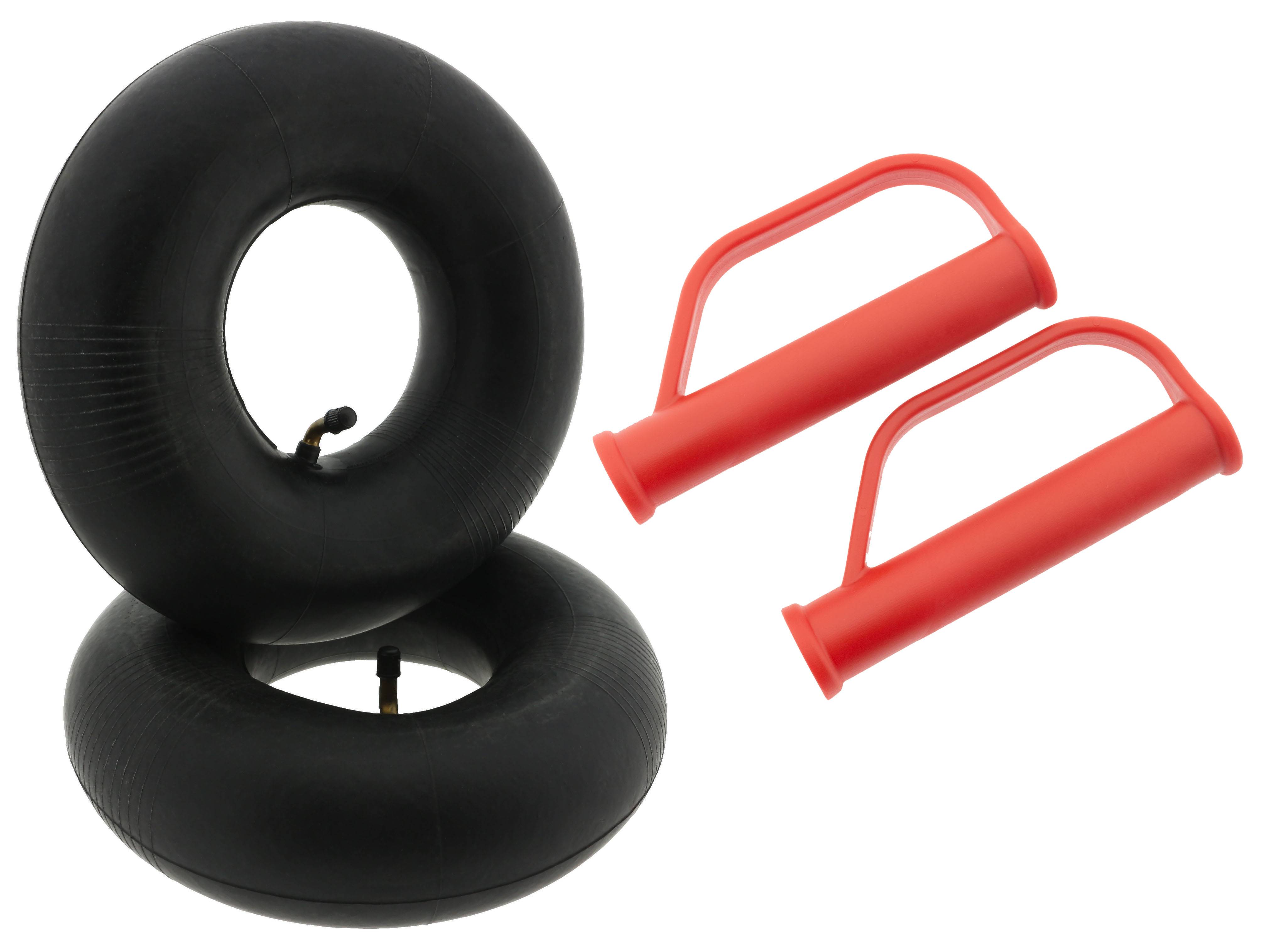 Sackkarren Set Wartung 2 x Sicherheitsgriffe + 2 x Schlauch 3.00-4 260x85 TR87 Ventil abgewinkelt