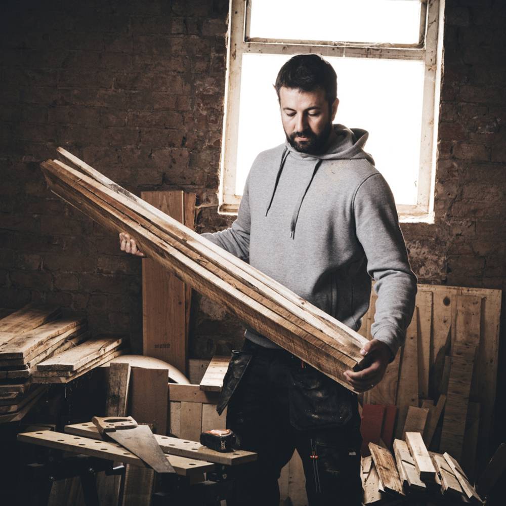 Scruffs Kapuzenpulli Worker grau Größe XXL