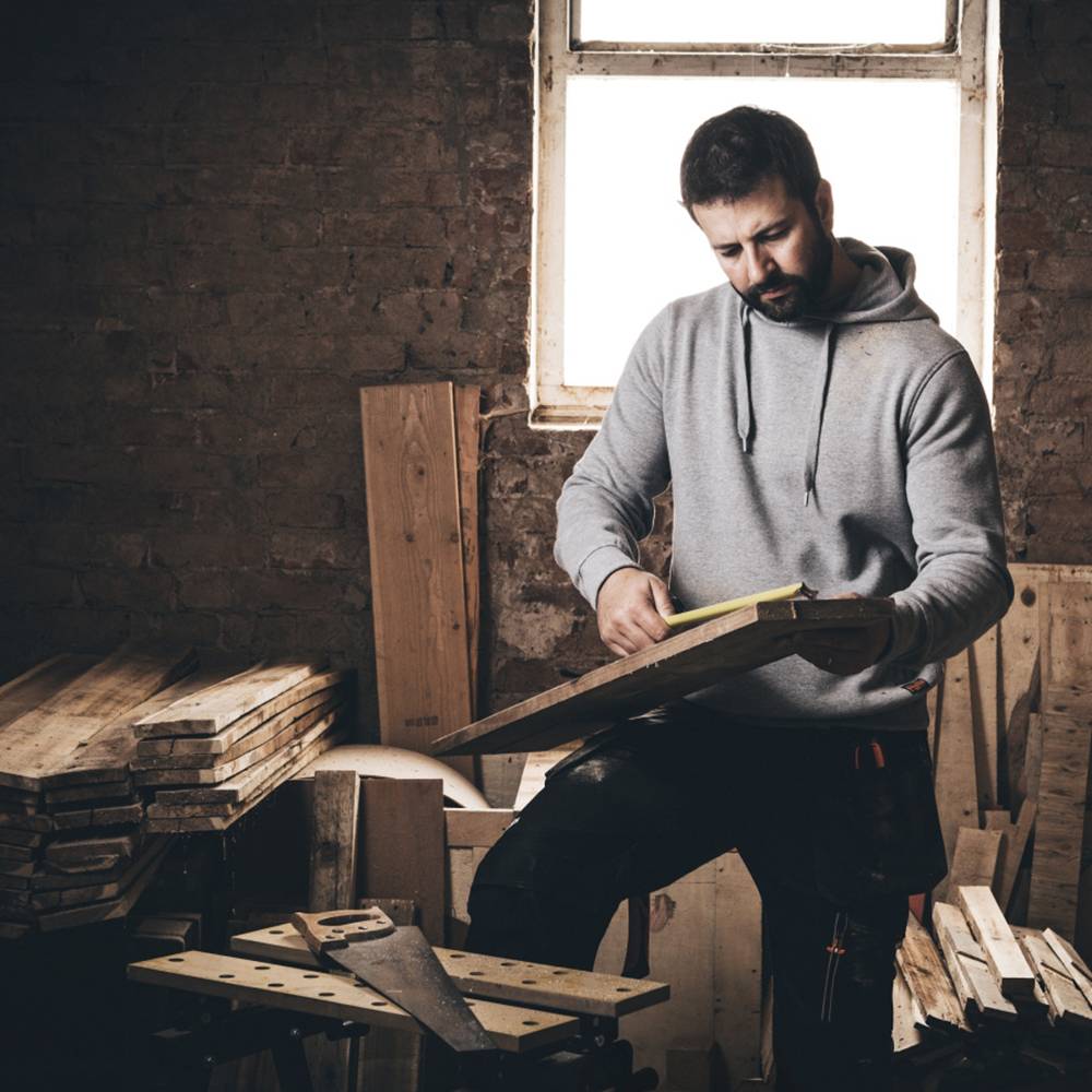 Scruffs Kapuzenpulli Worker grau Größe XXL