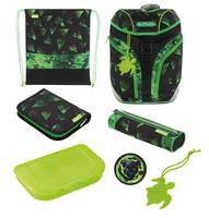 Herlitz SoftLight Plus Greenline Explorer, Brotdose, Federmäppchen, Pencil pouch, Schultasche, Sporttasche, Junge, Weite