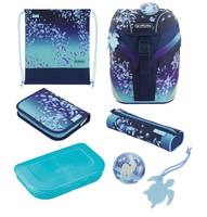 Herlitz SoftLight Plus Greenline Blue Ice, Brotdose, Federmäppchen, Pencil pouch, Schultasche, Sporttasche, Mädchen, Wei