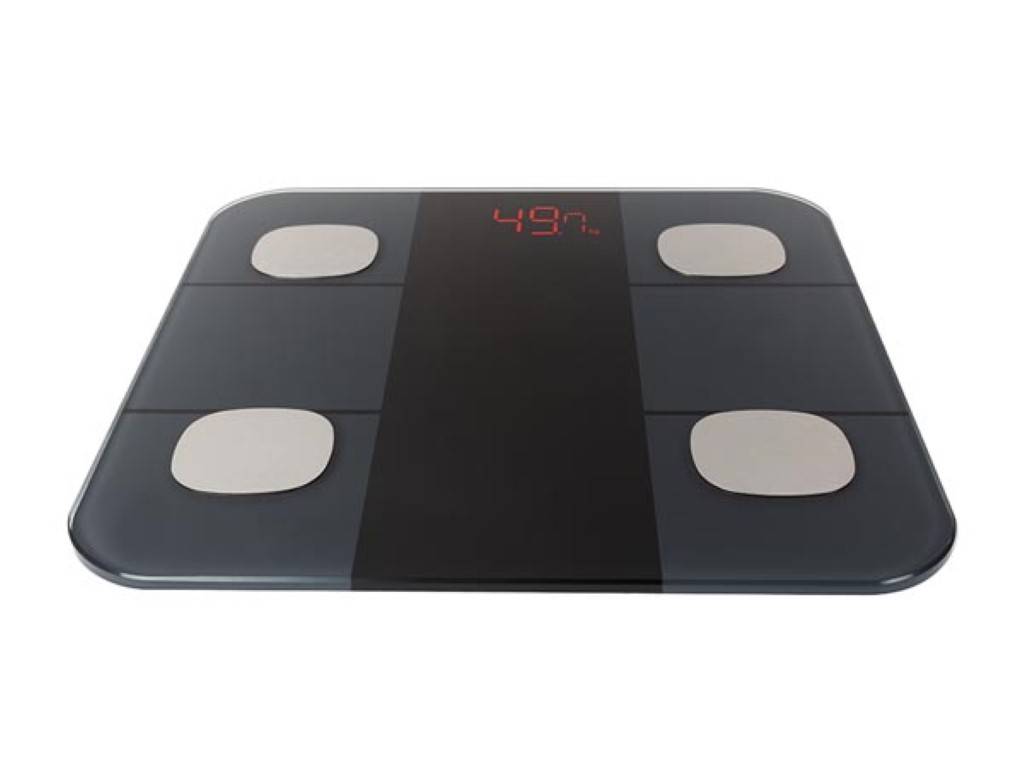Perel Smart Personenwaage mit Tuya-App, digital, max. 180 kg, Körperanalyse, BMI, kcal, LED-Anzeige, automatische Ein- und Abschaltung, Schwarz