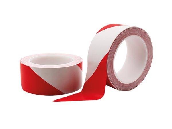 PVC-Markierungsband 5cm x 33m - Rot/Weiß