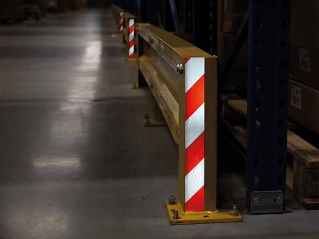 Reflektierendes Band 5cm x 10m - Rot/Weiß