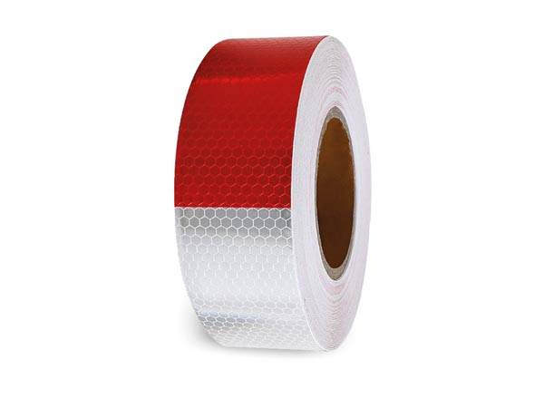 Reflektierendes Wabenband 5cm x 5m - Rot/Weiß