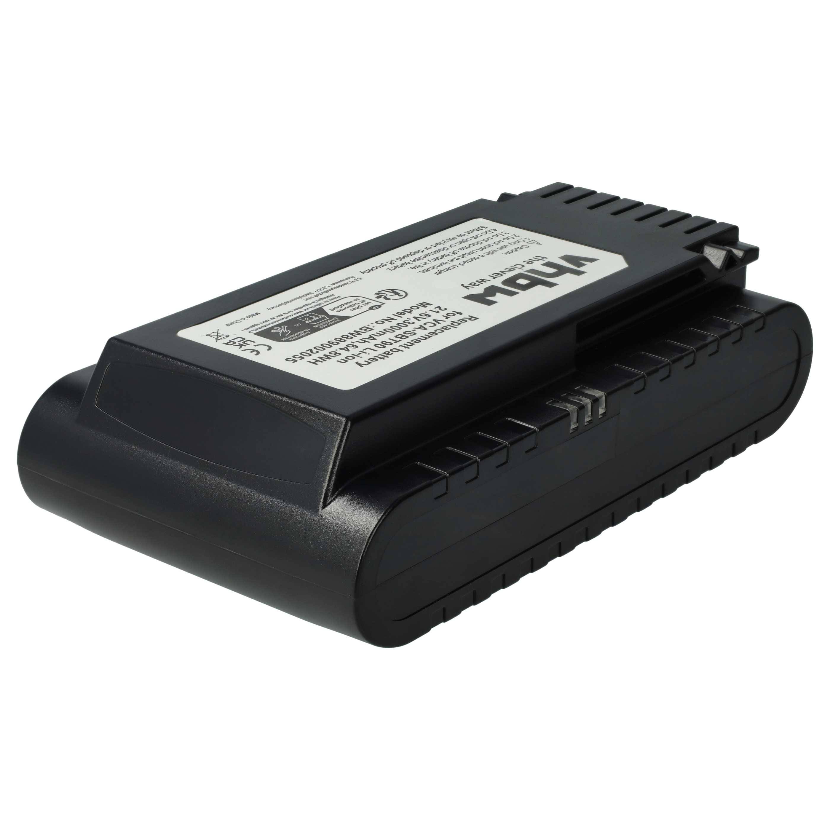 vhbw Akku kompatibel mit Samsung VS20T7536T5/EN, VS20T7538T5/SH, VS20T7562R5/EG Staubsauger Schwarz (3000 mAh, 21,6 V, Li-Ion)