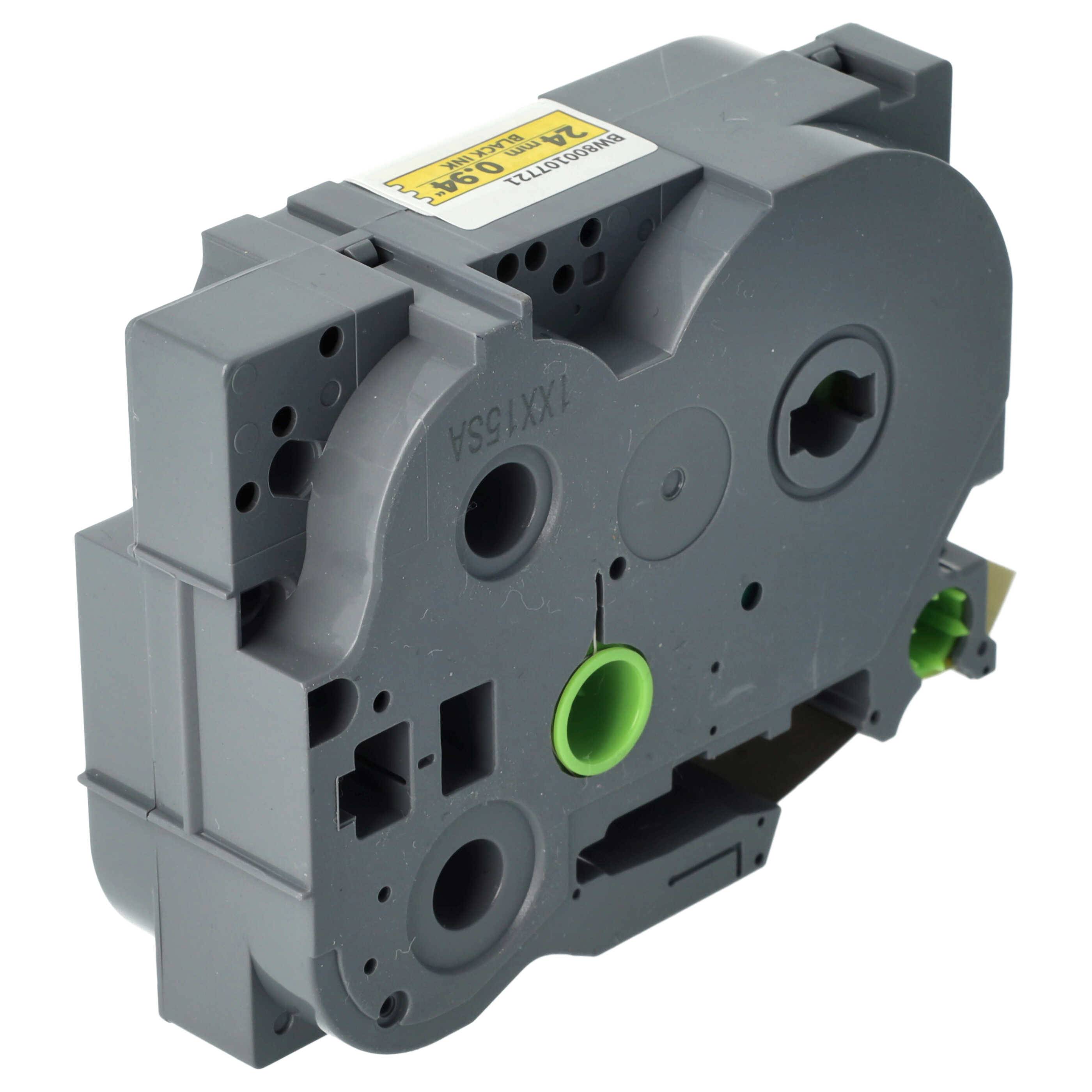 vhbw Schriftband-Kassette kompatibel mit Brother PT H 500 Li, P 700, RL 700 S Etiketten-Drucker 8m x 24mm Schwarz auf Gelb, Flexibel