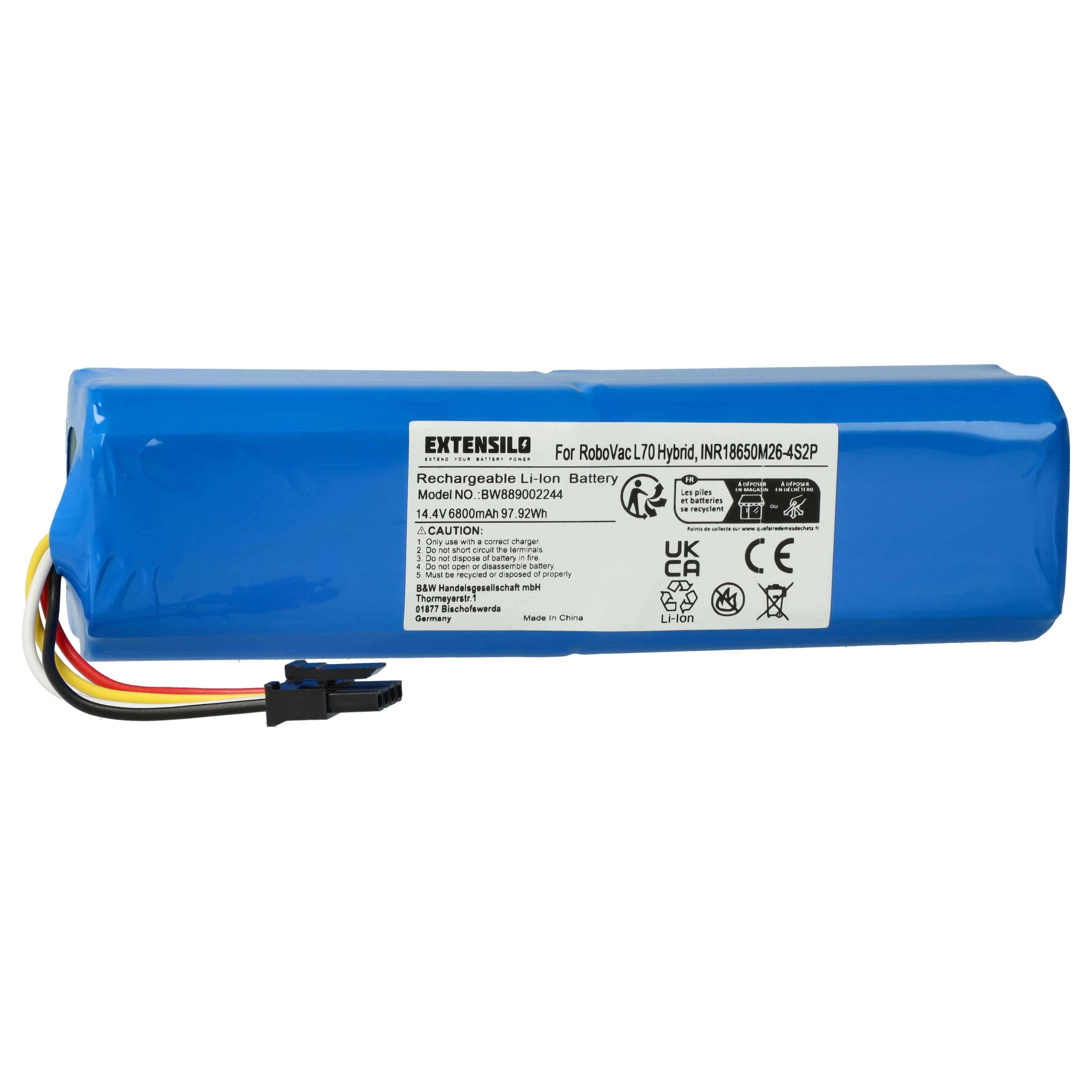 EXTENSILO Akku Ersatz für 360 D080-4S2P für Saugroboter (6800 mAh, 14,4 V, Li-Ion)