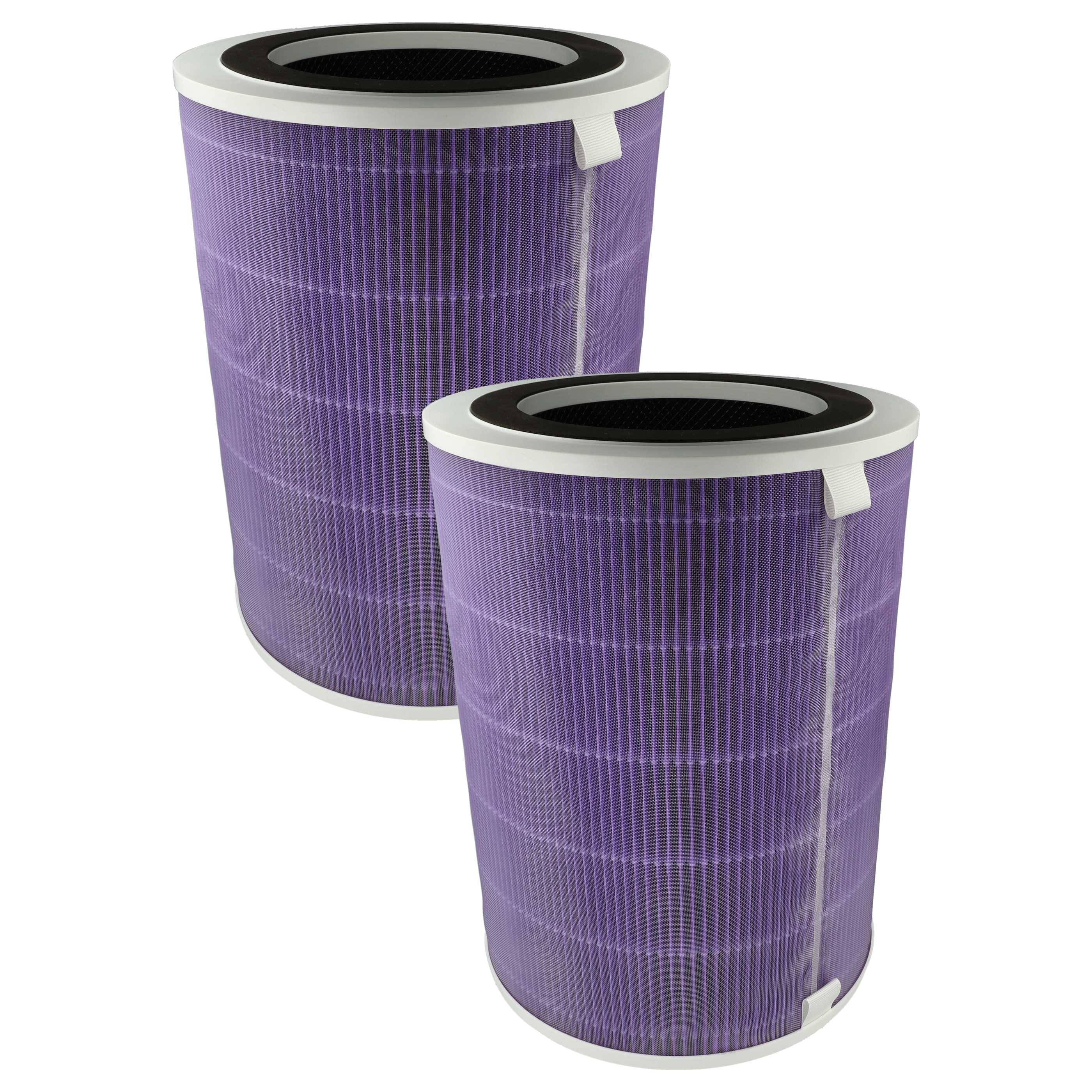 vhbw 2x Luftilter kompatibel mit Proscenic A 9 Luftreiniger - Kombifilter Vorfilter + HEPA(H13) + Aktivkohle + Silberionenfilter