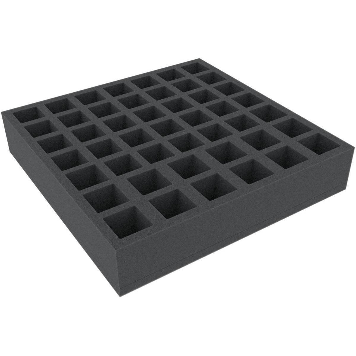 AFMEKQ055BO - 285 mm x 285 mm x 55 mm Schaumstoffeinlage für Brettspiele - 47 Fächer