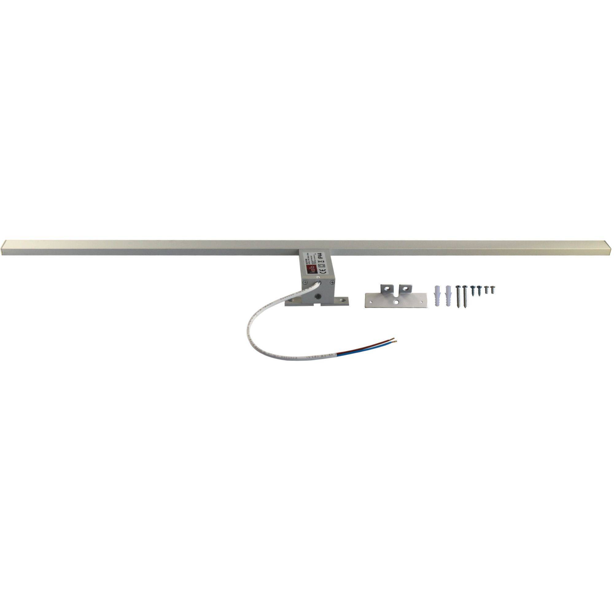 kalb | 100cm LED Badleuchte Badlampe Spiegellampe Spiegelleuchte 230V warmweiß, silbergrau