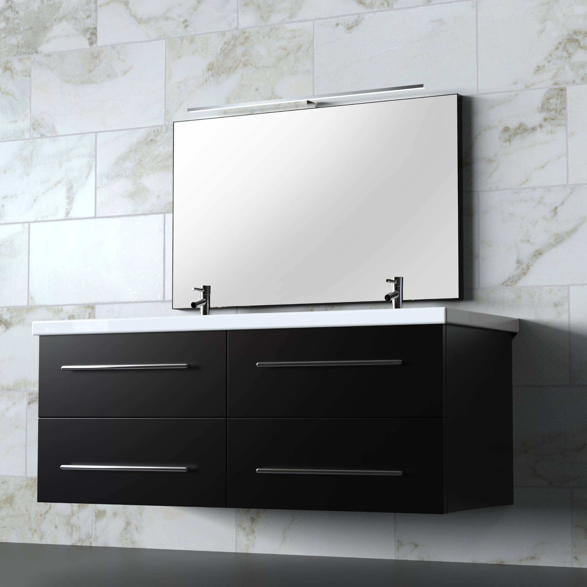 kalb | 80cm LED Badleuchte Badlampe Spiegellampe Spiegelleuchte 230V warmweiß schwarz