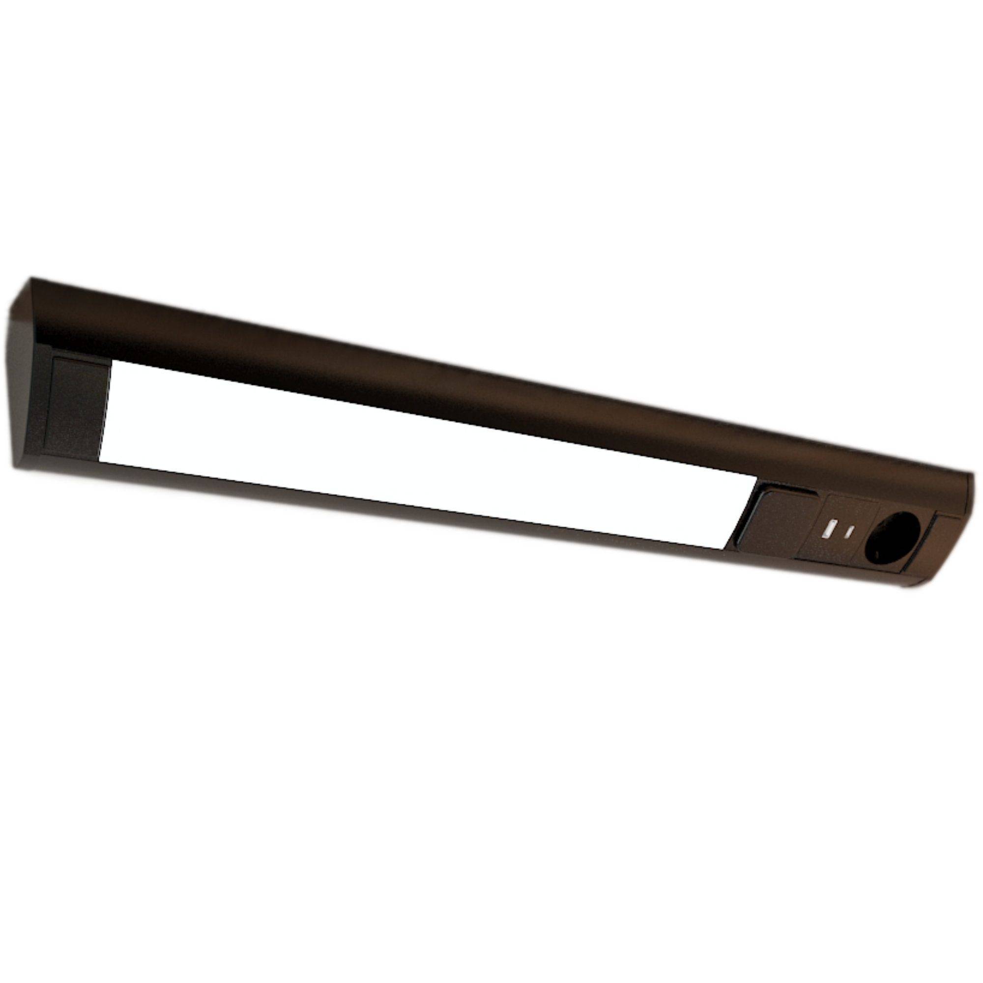 kalb | LED Unterbauleuchte mit Schalter und Steckdose, 230VAC Anschluss, 3000 Kelvin, USB-Port Typ A&C, Aluminium u. ABS, IP20