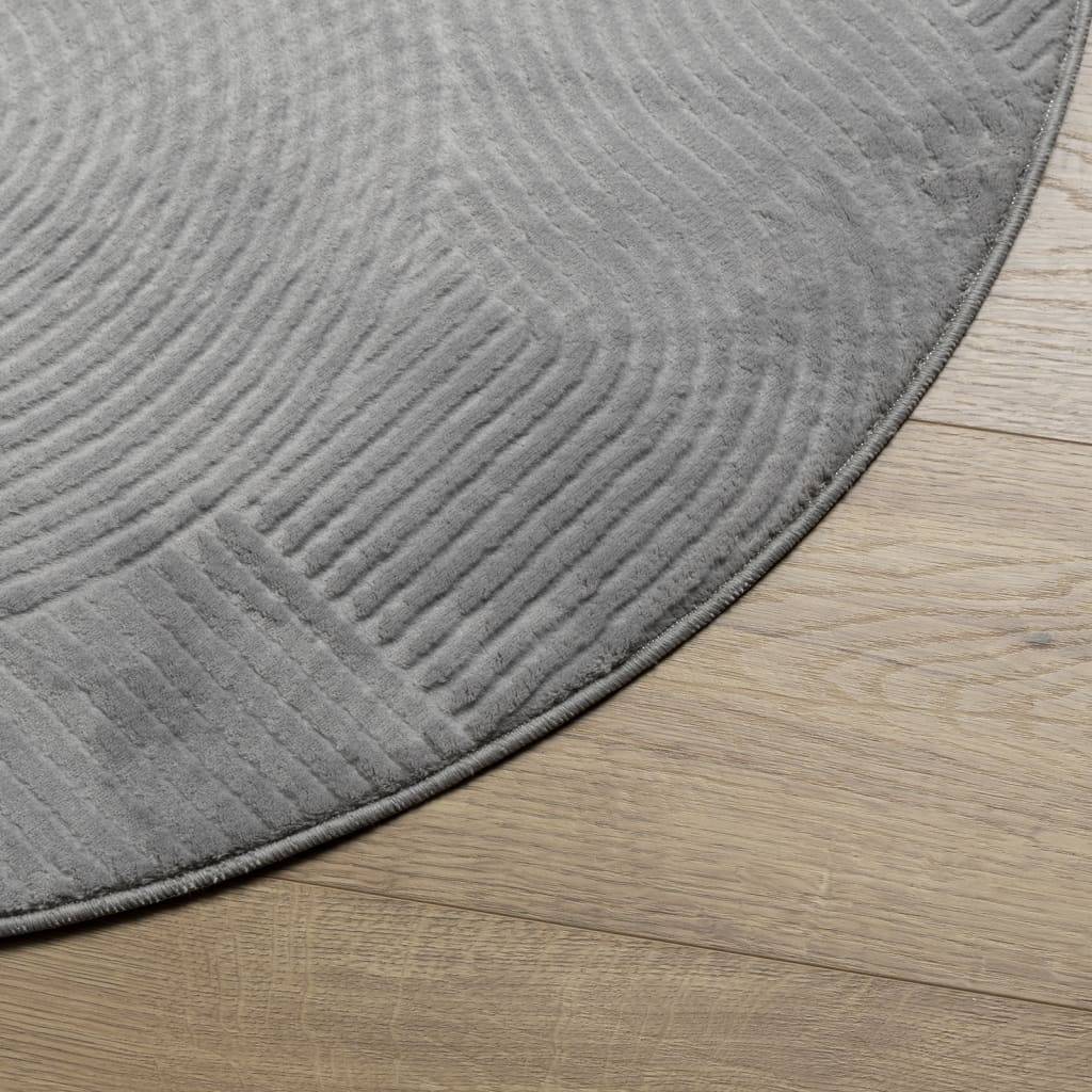 vidaXL Teppich IZA Kurzflor Skandinavischer Look Grau Ø 80 cm