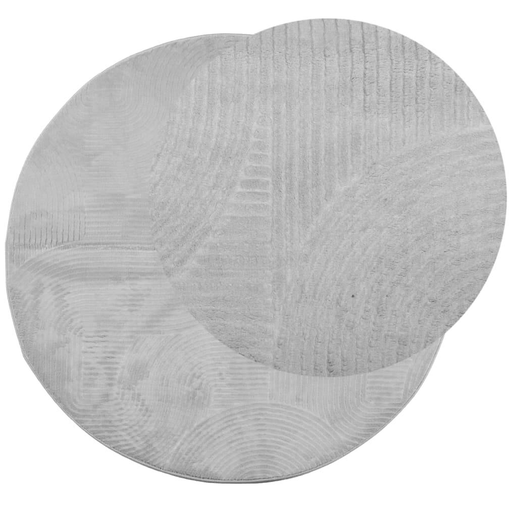 vidaXL Teppich IZA Kurzflor Skandinavischer Look Grau Ø 80 cm