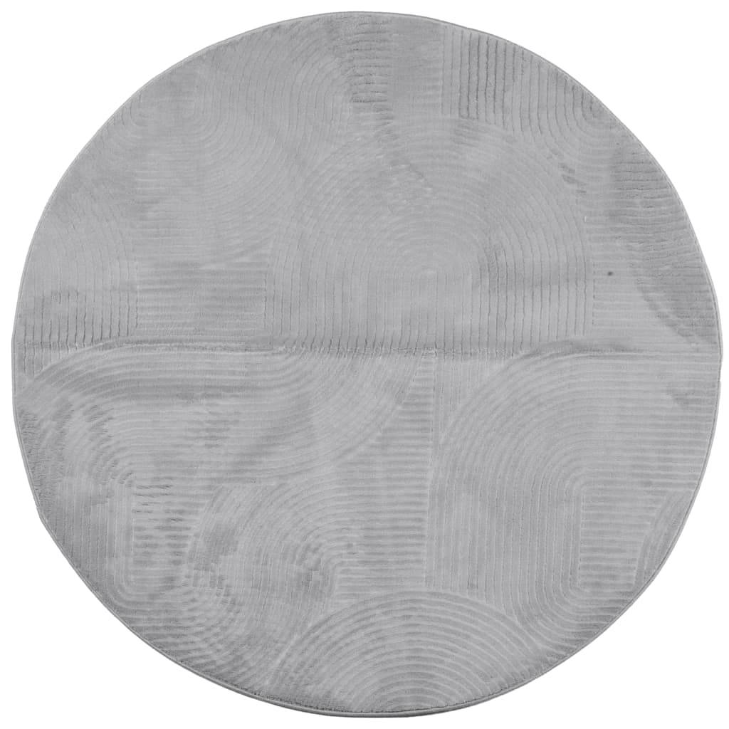 vidaXL Teppich IZA Kurzflor Skandinavischer Look Grau Ø 80 cm