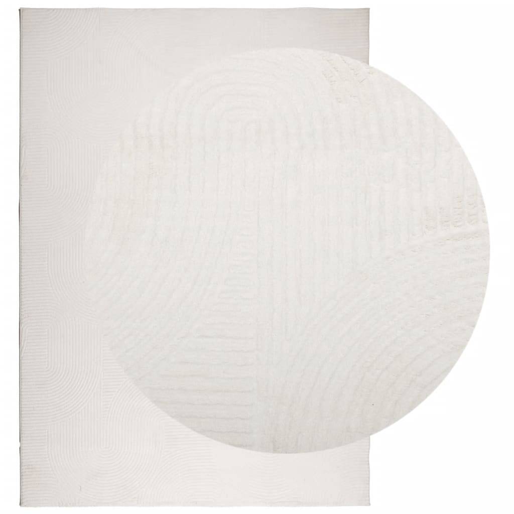 vidaXL Teppich IZA Kurzflor Skandinavischer Look Creme 160x230 cm