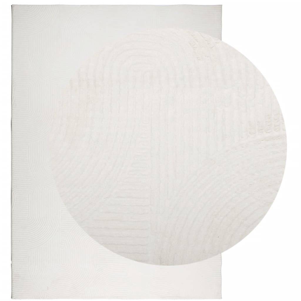vidaXL Teppich IZA Kurzflor Skandinavischer Look Creme 240x340 cm
