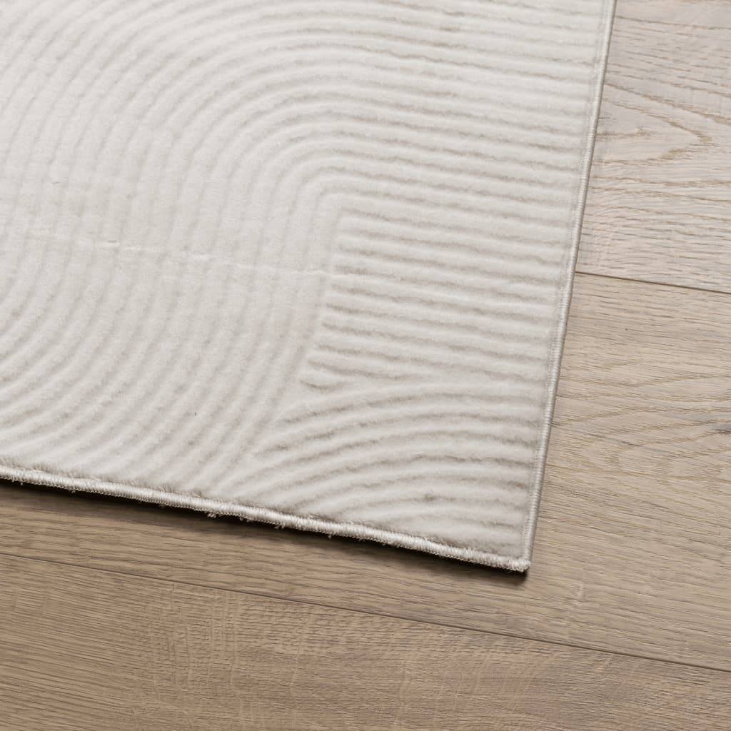 vidaXL Teppich IZA Kurzflor Skandinavischer Look Creme 240x340 cm