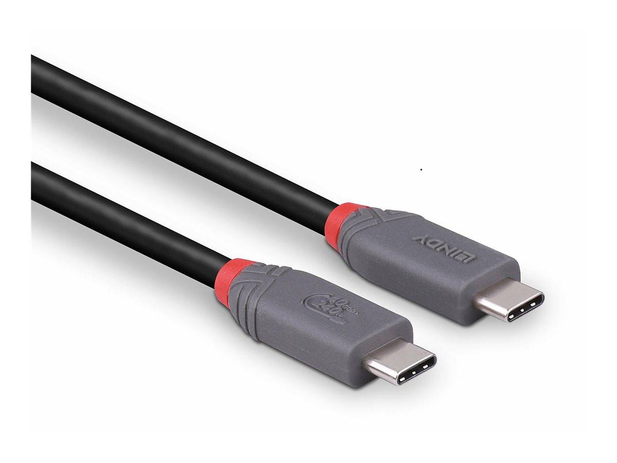 LINDY 0.8m USB4 240W Typ C Kabel, 40Gbit/s, Anthra Line