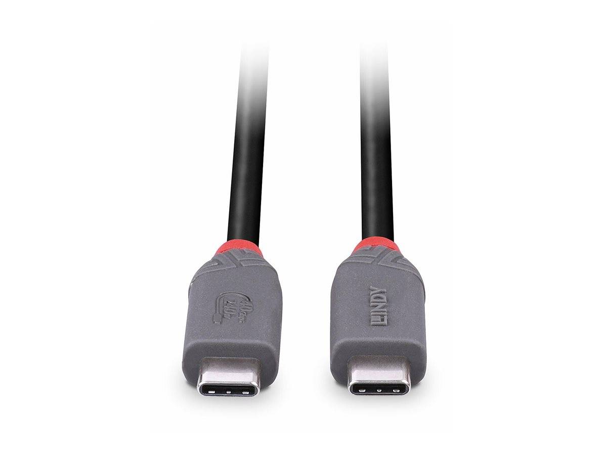 LINDY 0.8m USB4 240W Typ C Kabel, 40Gbit/s, Anthra Line