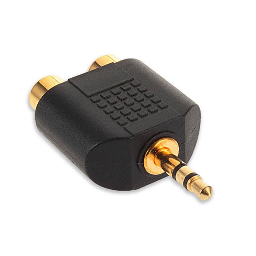 1x Audio Cinch Y Adapter Klinkenstecker 3,5mm 2x Cinchbuchsen Verteiler